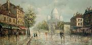 marie kroyer Montmartre sous la pluie oil on canvas